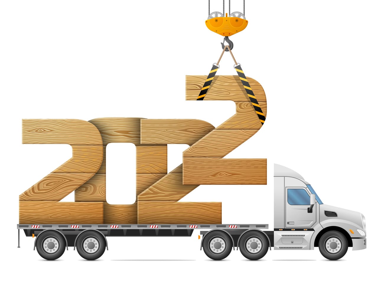 Caminhão de cargas representa tendências logísticas para 2022.